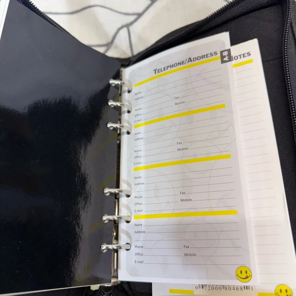 Joe Boxer VTG 2003 Planner Organizer Undated Striped Y2K Smiley Face 6-Ring